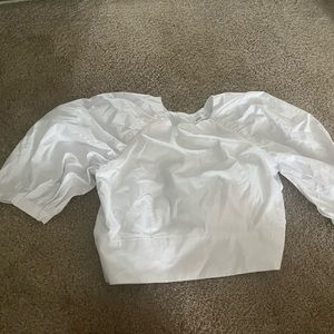 Shop Talulah white blouse crop top with open tie back